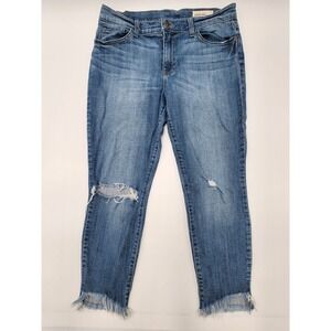 Pistola Womens Lennon High Rose Crop Boot‎ Jeans 30 Distressed Dark Wash